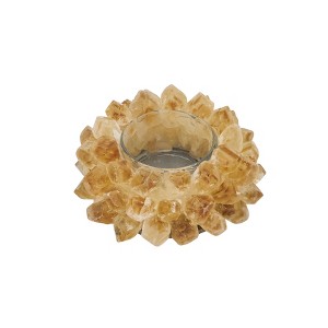 Saro Lifestyle Sunny Glow Citrine Votive Holder, 3", Beige - 1 of 3
