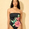 Women's Piping High Leg Medium Coverage One Piece Swimsuit - Shade & Shore™ Black - 3 of 4