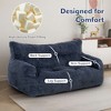 Pamapic Bean Bag Chair, Cozy Corduroy Lazy Bean Bag Sofa, 2 Seat for Home-Gray - 4 of 4