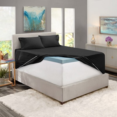 Queen Black Microfiber Deep Pocket Bed Sheet Set