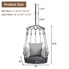 Outdoor Porch Swing Chair with UV Resistant Cushion, Hanging Basket Chair for Patio, Porch, Balcony, Beige/Gray, 300lbs Capacity - ModernLuxe - 2 of 4