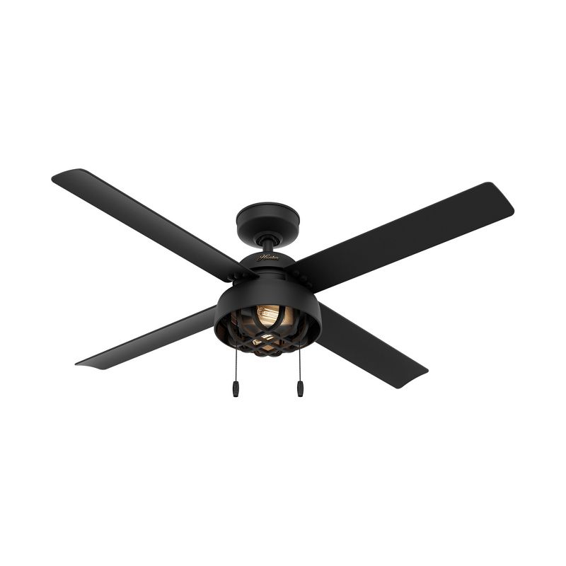 52&#34; Spring Mill Damp Rated Ceiling Fan (Includes LED Light Bulb) Matte Black - Hunter Fan, 1 of 11