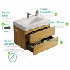FAMYYT 24 in. Single Sink Floating Oak Bath Vanity with White Ceramic Top (Assembled), Double Drawers - 4 of 4