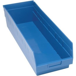 Quantum Storage Systems Economy Shelf Bin, Nesting, 23-5/8"W X 8-3/8"D X 6"H, (7) Divider Slots, Rear Hanglock, - 1 of 1
