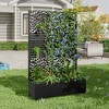 PexFix Metal Raised Garden Bed with Trellis and Wheels Planter Box for Climbing Plants Vines & Vegetables Drainage Holes Privacy Screen - 2 of 4