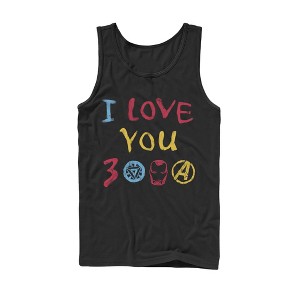 Men's Marvel Love You 3000 Crayon Print Tank Top - 1 of 4