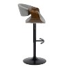 LumiSource Set of 2 Curvo Adjustable Barstools Walnut Fabric/Black Metal - 3 of 4