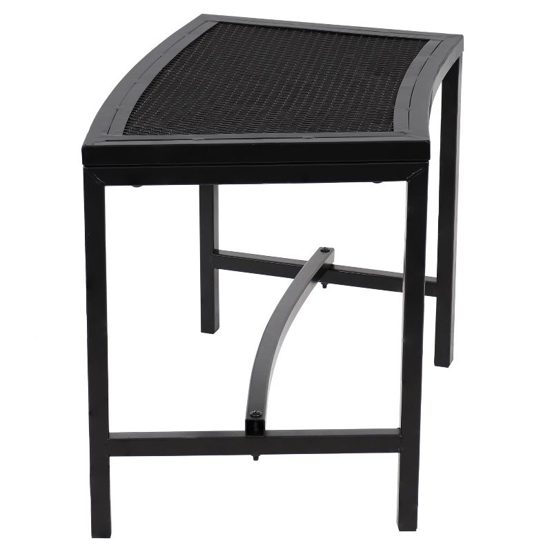Sunnydaze Outdoor Lightweight and Portable Metal Patio Side End Table or Backless Bench Seat with Mesh Top - 23", 3 of 14