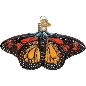Old World Christmas Glass Blown Ornament, Monarch Butterfly - 1 of 2