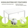 UNISOAR Outdoor Patio Aluminum 40"x70" Two-tone Table Top Rectangle Dining Table with Tapered Feet & Umbrella Hole - 2 of 4