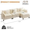 Acekool 112" Modular Sectional Sofa with Ottoman, Deep Seat Comfy Upholstered 3 Seater Sofa with Pillows for Living Room, Bedroom, Apartment - 2 of 4