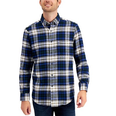 Club Room Mens Plaid Flannel Button Up Shirt