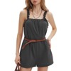 EXLURA Women's Summer Casual Denim Rompers Ruffle Strap Shorts Jean Short Jumpsuit with Pockets - 2 of 4