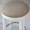 Bar Stools Set of 2 White Color Accent Wooden Swivel Seat Counter Height Bar Stool, Grey Cushion Seat (Height 26") - 4 of 4