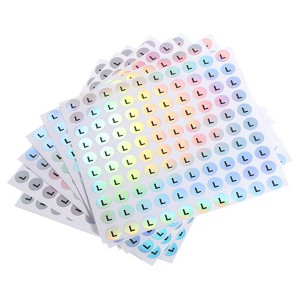 Unique Bargains Laser Capital Alphabet Round Self-Adhesive Reflective Letter Stickers 10 Pcs - 1 of 4