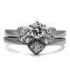 Slickblue Clear CZ Round Wedding Ring Set for Women - 5.25mm, Polished Stainless Steel, Size 5-10 - 4 of 4