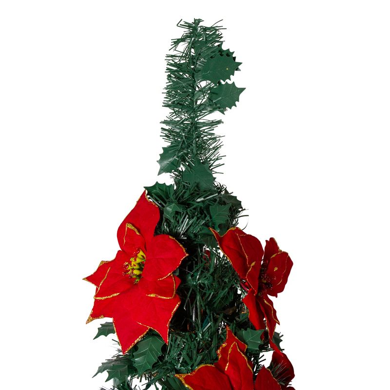 Northlight 6' Pre-Lit Green Poinsettia Pop-Up Artificial Christmas Tree - Clear LightsSlim, 4 of 6