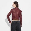 Women's Faux Leather Fitted Moto Jacket - Wild Fable™ - 3 of 3