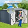 8x8 FT Outdoor Metal Storage Shed, Large Lockable Utility Tool Shed with Air Vents, Garden Shed Storage House for Garden Patio Lawn Backyard, Brown - 4 of 4