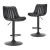 MAYEERTY Black Swivel Adjustable Bar Stools Set of 2, Industrial PU Leather with Back Support for Kitchen Island - 4 of 4