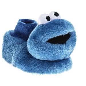 Sesame Street Kids Happy Cookie Monster Dual Sizes Slippers. (Toddler/Little kids) - 1 of 4
