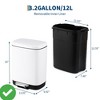 Bathroom Waste Bin 12L Capacity w/ Odor-Blocking Lid Hands-Free Foot Pedal Operation - 2 of 4