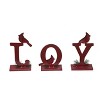 Transpac Metal 10.75 in. Red Christmas Cardinal Joy Stocking Holder Set of 3 - 3 of 4