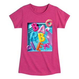 Girls' - Barbie - Summer Pool Floaties Logo Fitted Short Sleeve Graphic T-Shirt - 1 of 3