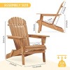 Premium Foldable Solid Wood Outdoor Lounge Chair with Embossed Grain & Comfortable Design, Set of 2-Coolbibila - 4 of 4