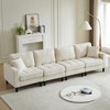MAYEERTY 122.5 Inch Oversized U Shaped Modular Sofa Corduroy Fabric 2 Pillows 2 Ottomans Plastic Legs Beige Living Room Sectional - 3 of 4