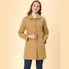 Allegra K Women's Winter Outerwear Peter Pan Collar Mid-thigh A-line Single Breasted Coat - 2 of 4