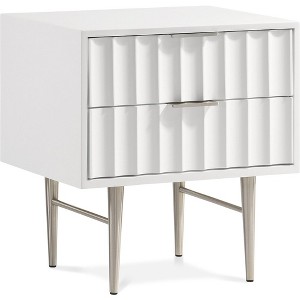 Meridian Furniture,Modernist White Gloss Nightstand - 1 of 4