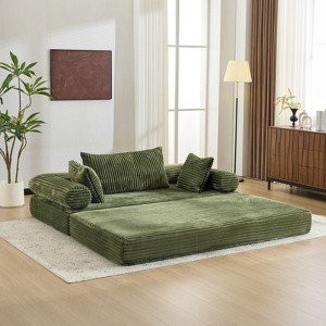 Karl Home |Modern King Size Convertible Sleeper Sofa Stackable Corduroy Sofa Bed - 1 of 4