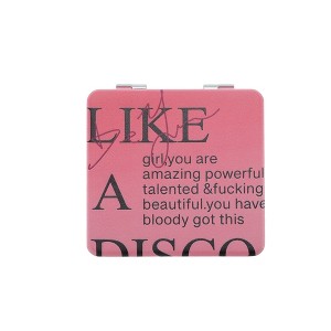 Unique Bargains Fashion Makeup Mirror Pink 1 Pc - 1 of 3