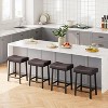 Jojoka Counter Height Bar Stools Set of 2,24 Inch PU Leather Barstools with Metal Legs for Kitchen Island - 2 of 4