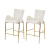 CAVINAS 28.75" Luxury Counter Height Bar Stool,Set of 2,Chic Barstools with Back Tufted,Velvet Counter Stools,Upholstery Accent Chairs - 2 of 4