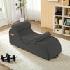 Mjkone Corduroy Yoga Chaise Lounge Chair,Curved Yoga Lounger Sofa with Movable Headrest/Waist Cushion/Footrest,Non-Slip Bottom - 4 of 4