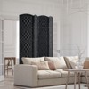 VEVOR 4 Panel Room Divider, Hand-Woven Folding Privacy Screens with Hinges, Portable and Freestanding Partition Room Dividers and Wall Divider,Black - 2 of 4