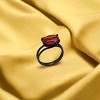 Slickblue Women’s Oval Red Glass Ring – Black Ion-Plated Stainless Steel, Solitaire Design, Sizes 5-10 - 2 of 4
