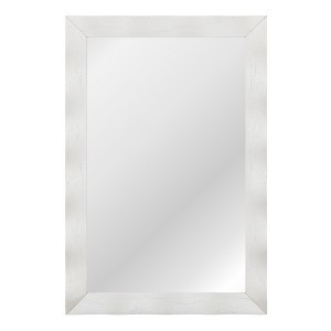 Tangkula 42" x 28" Farmhouse Wall Mirror w/Solid Wood Frame Rubber Wood Rustic Style - 1 of 4