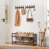 SONGMICS 2-Tier Stackable Shoe Rack - Metal Shoe Storage Shelf for Closet Entryway, Flat or Angled Shoe Organizer in Blac - 2 of 4
