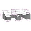 vidaXL 9 Piece Patio Sofa Set with Cushions Beige Poly Rattan - Beige and Cream With Table - 3 of 4