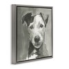 Stupell Industries Muted Dog with Quiet Expression Floating Frame Canvas Art, Gray, 18" x 18" - 2 of 4