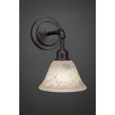 Toltec Lighting Vintage 1 - Light Sconce in  Dark Granite with 7" Italian Marble Shade
