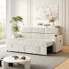 TiramisuBest 85 Inches Corduroy Sofa Bed, Modular Sectional Sofa with Storage, Sideboard Buffet Style Design for Living Room - 2 of 4