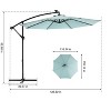 Kumasinova 10 FT Rust-Resistant Market Umbrella,Offset Patio Umbrella with Adjustable Tilt,Outdoor Umbrella for Garden,Poolside& Beach - 3 of 4