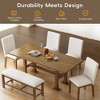 Farmhouse 76" 6-Piece Extendable Dining Table Set with Removable Leaf, Upholstered Chairs & Bench for Dining Room and Kitchen - 3 of 4