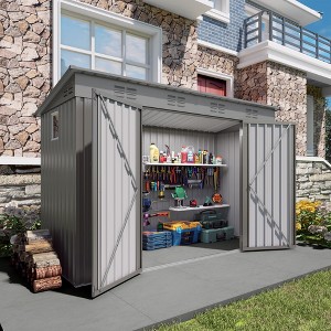 Mlmh & Kngwa 71.6"H Outdoor Storage Shed with Sloping Roof - 1 of 4