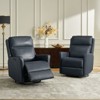 Mario Genuine Leather Transitional Power Recliner with USB Ports Set of 2| ART OF LIVING DESIGNS-NAVY - 2 of 4