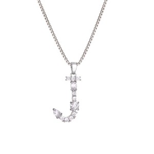 Adornia Silver Plated Mixed Stone Crystal Initial Necklace - 1 of 3